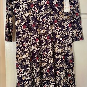 Heathermoor Red and Black Casual Sundress 3/4 Sleeve